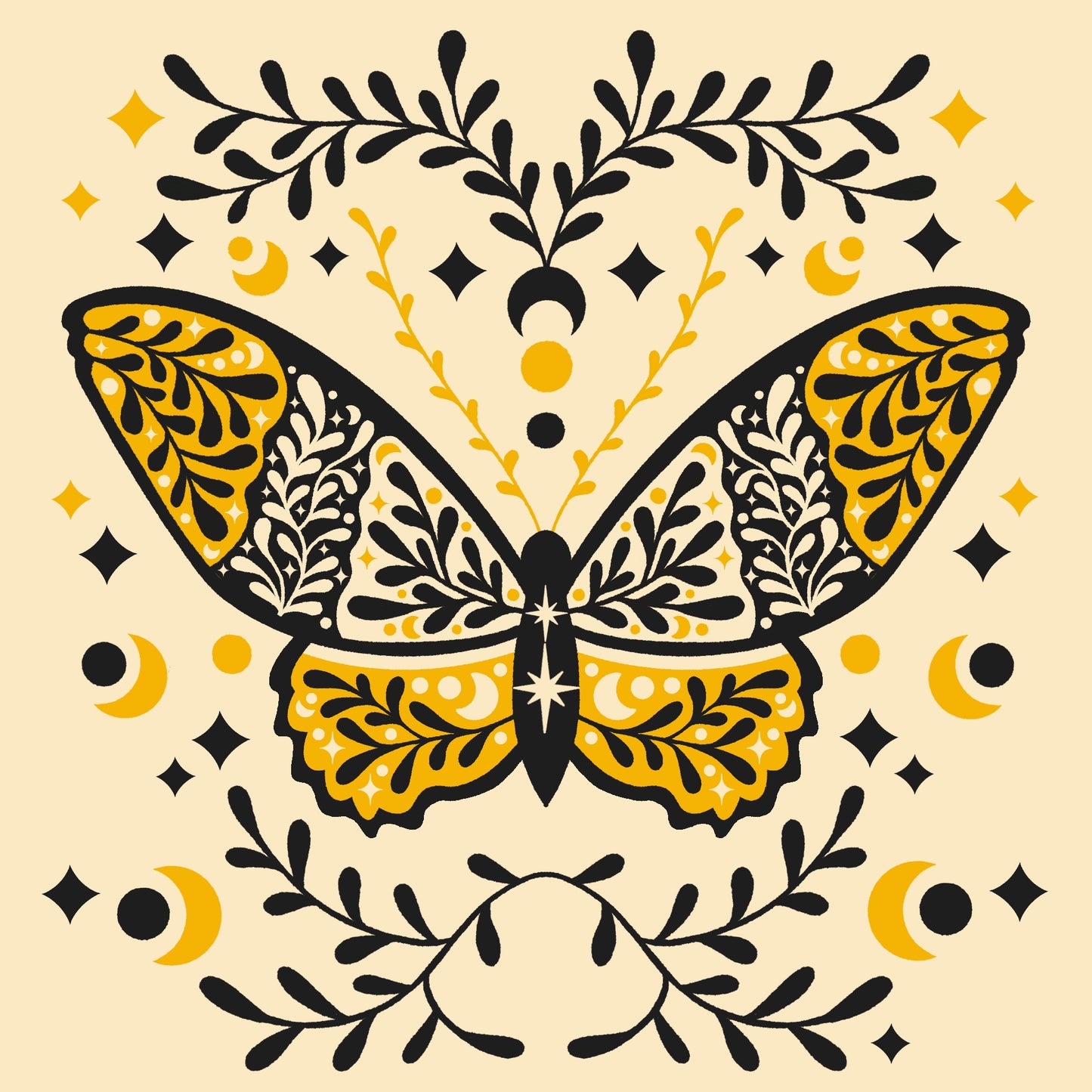 Golden Moth Phone Wallpaper