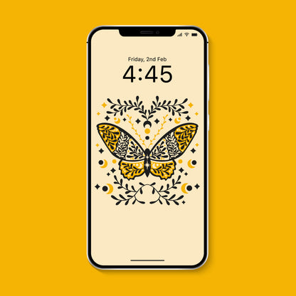 Golden Moth Phone Wallpaper